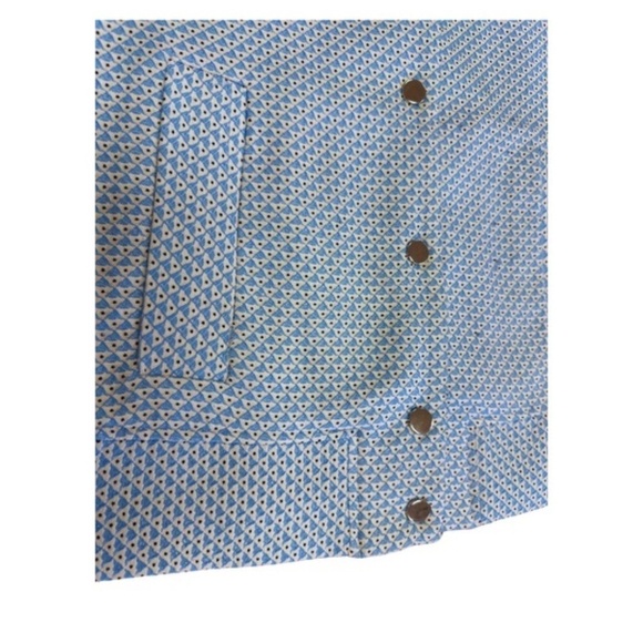 Zara Retro Soft Cropped Blazer in Light Blue and Cream with a Geometric Pattern - Picture 7 of 7